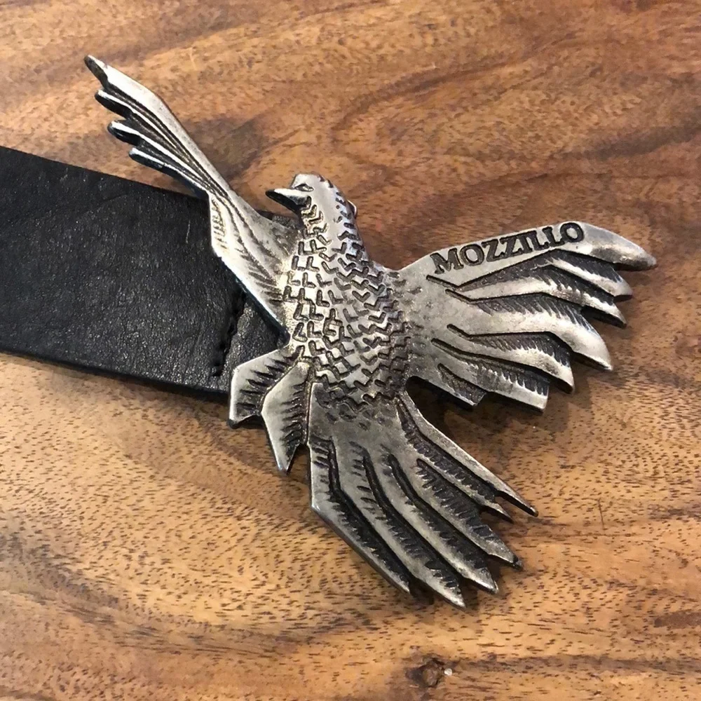 Mozzillo Luxury Denim Eagle Buckle Belt 34”